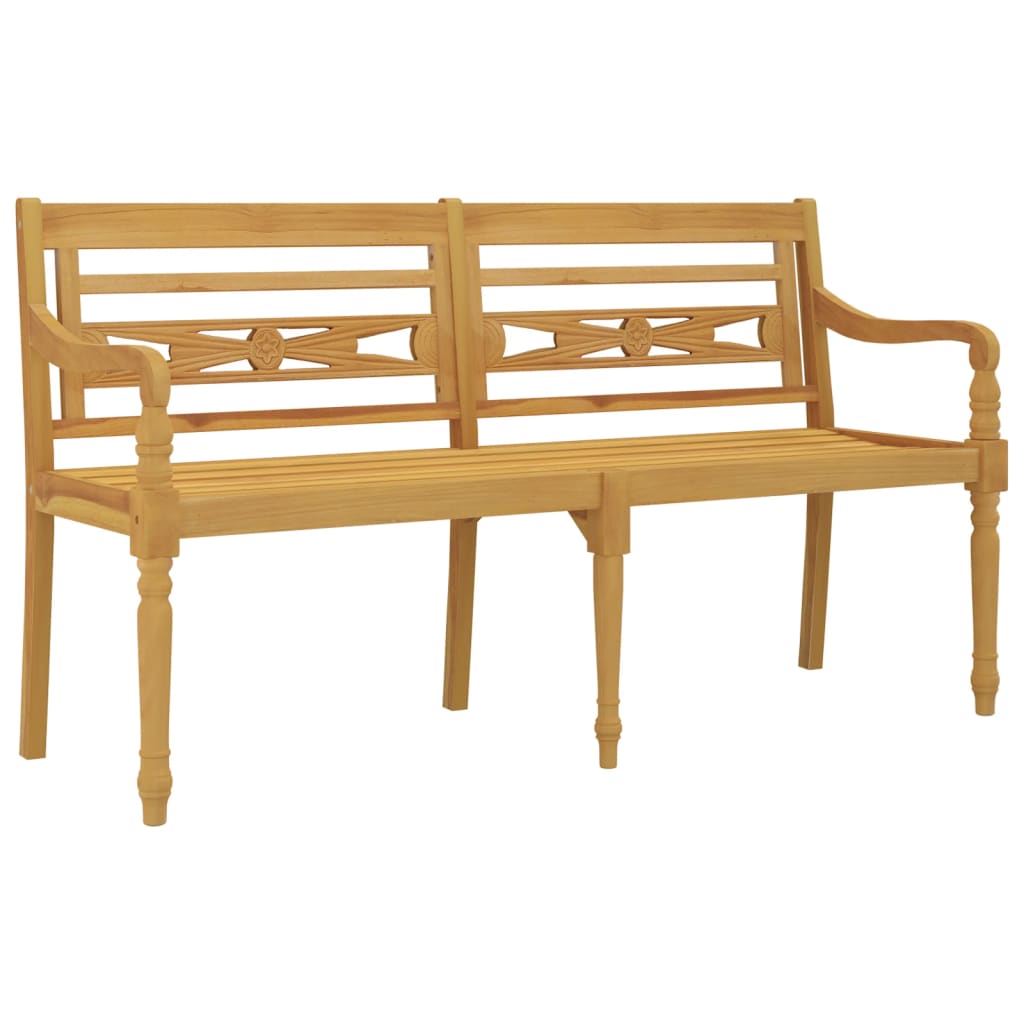Batavia Bench With Cushion Solid Wood Teak