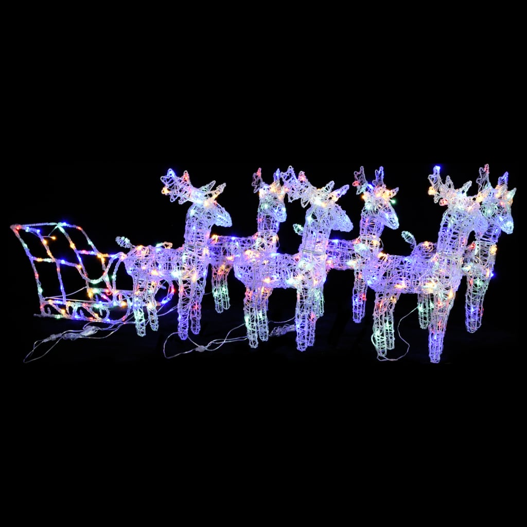 Reindeers & Sleigh Christmas Decoration 280X28X55 Cm Acrylic