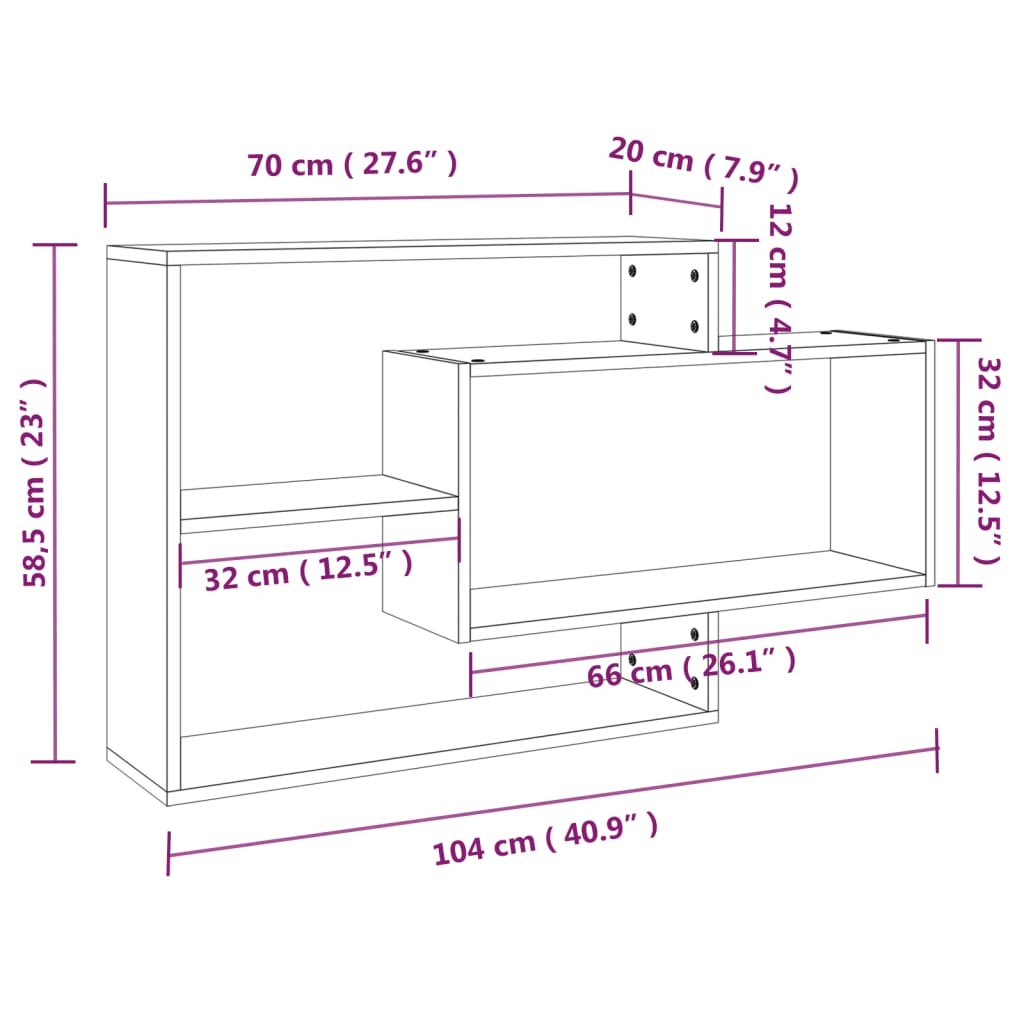 Wall Shelf 104X20X58.5 Cm Engineered Wood