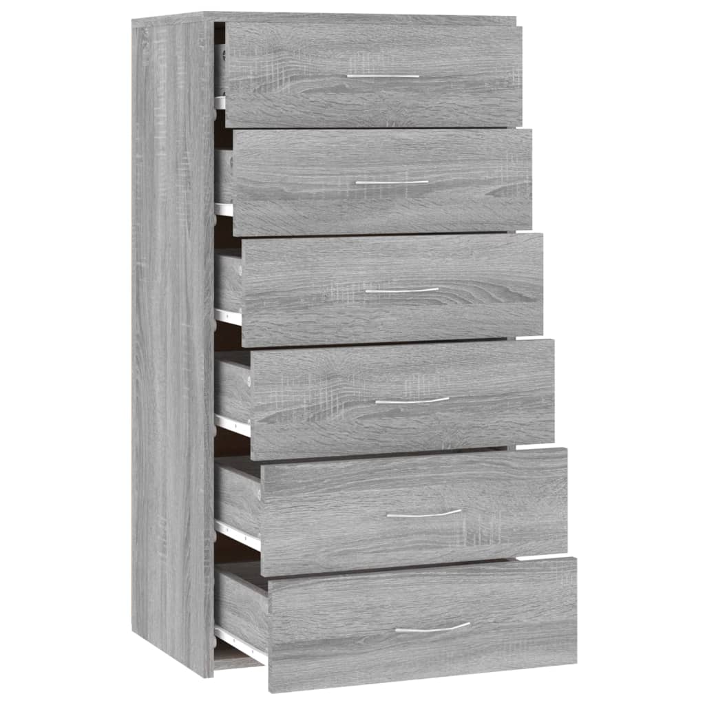 Sideboard With 6 Drawers 50X34X96 Cm Engineered Wood