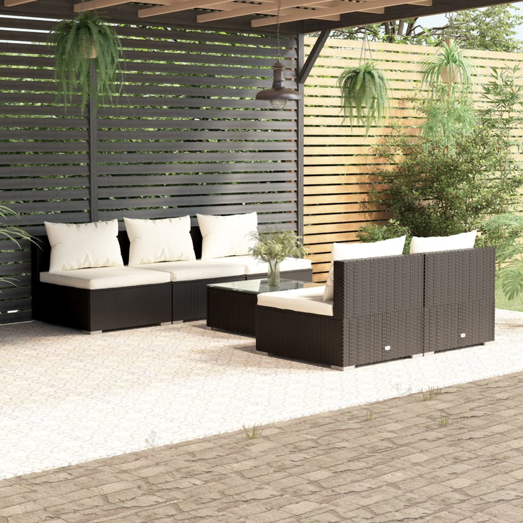 9 Piece Garden Lounge Set With Cushions Poly Rattan Grey