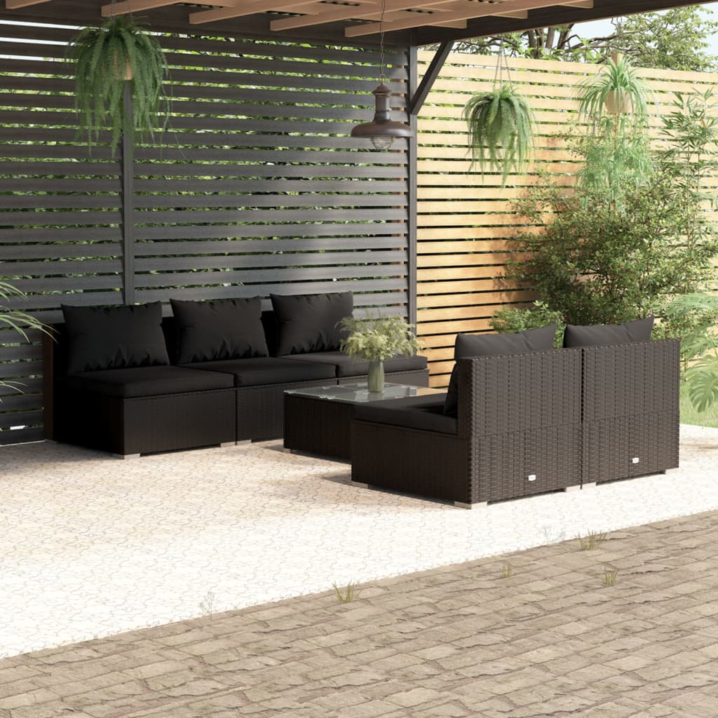 9 Piece Garden Lounge Set With Cushions Poly Rattan Grey