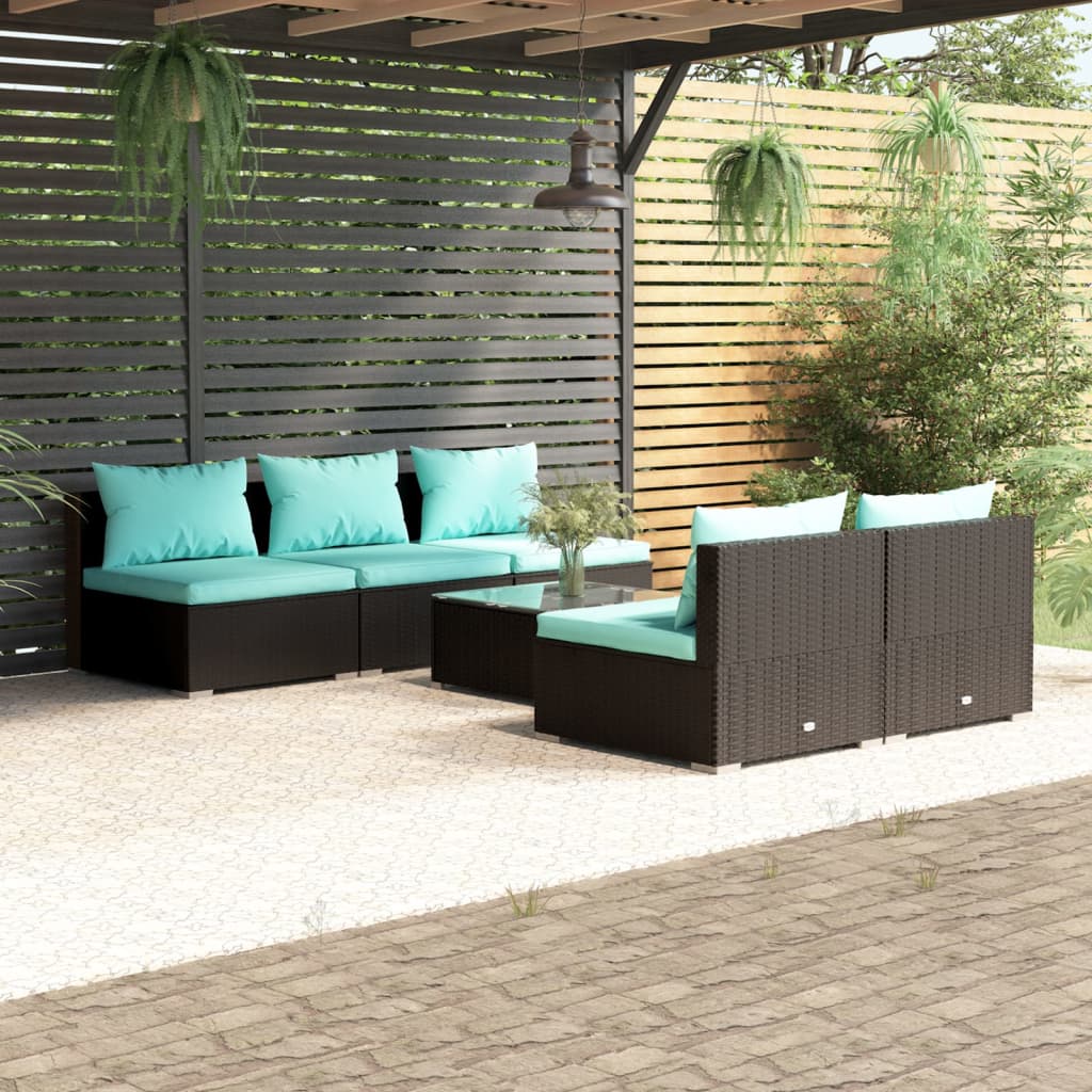 9 Piece Garden Lounge Set With Cushions Poly Rattan Grey