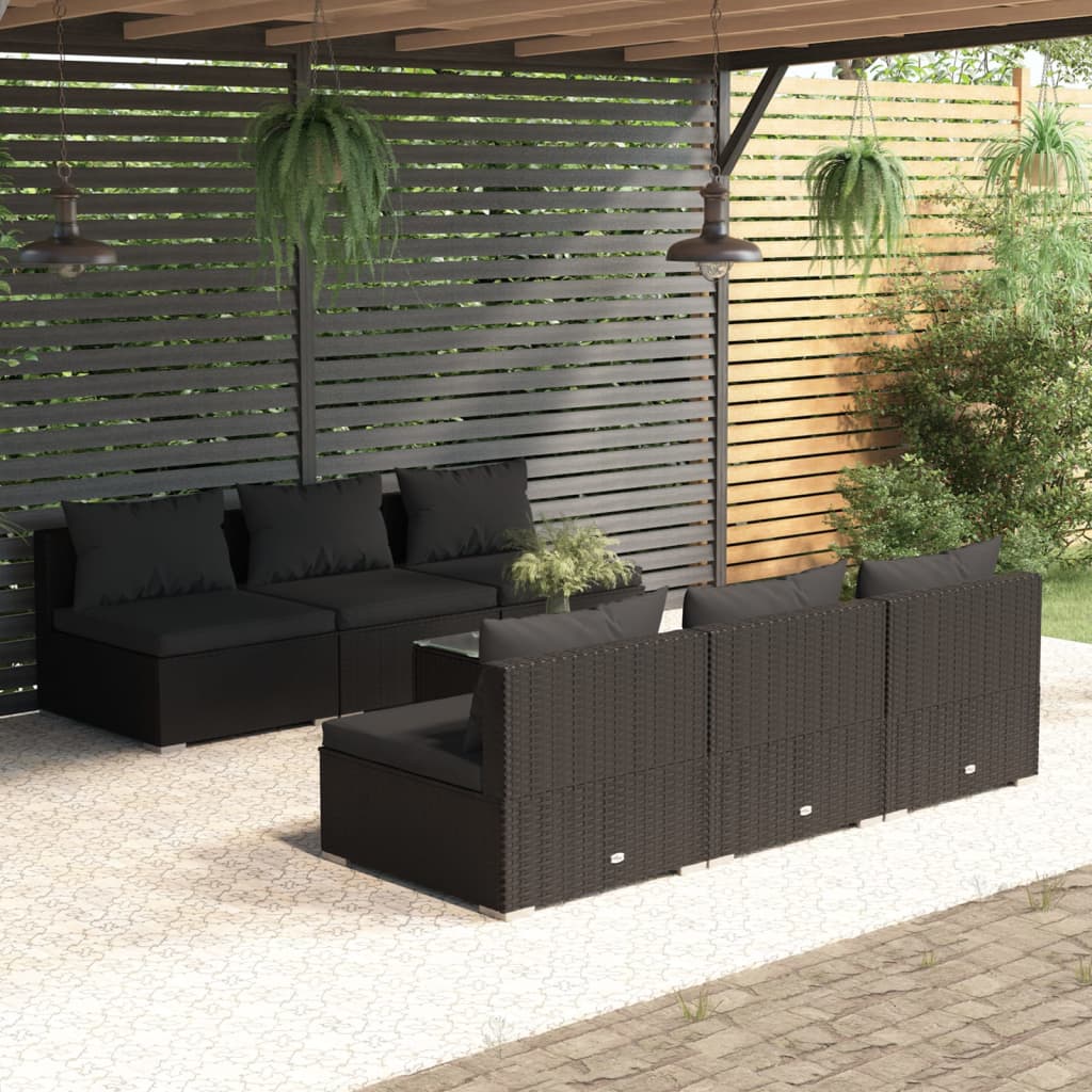 9 Piece Garden Lounge Set With Cushions Poly Rattan Grey
