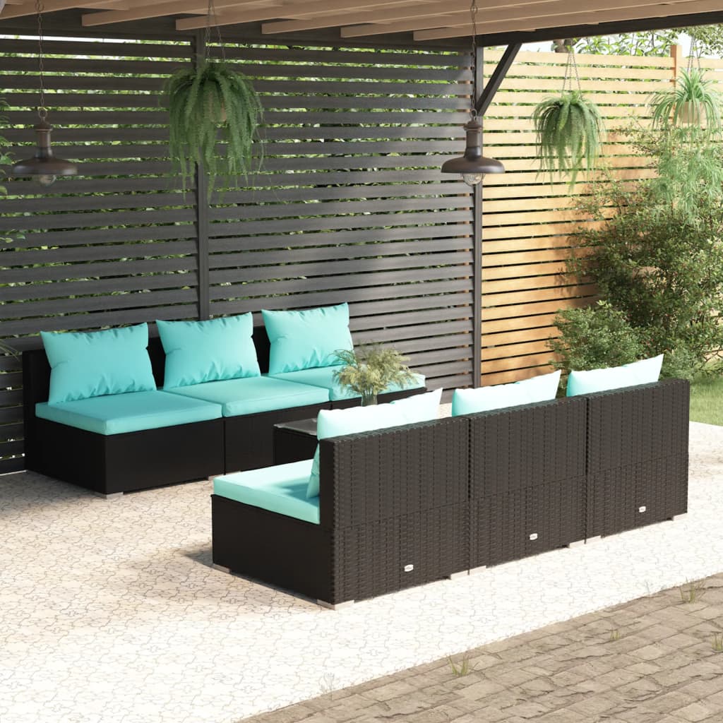 9 Piece Garden Lounge Set With Cushions Poly Rattan Grey
