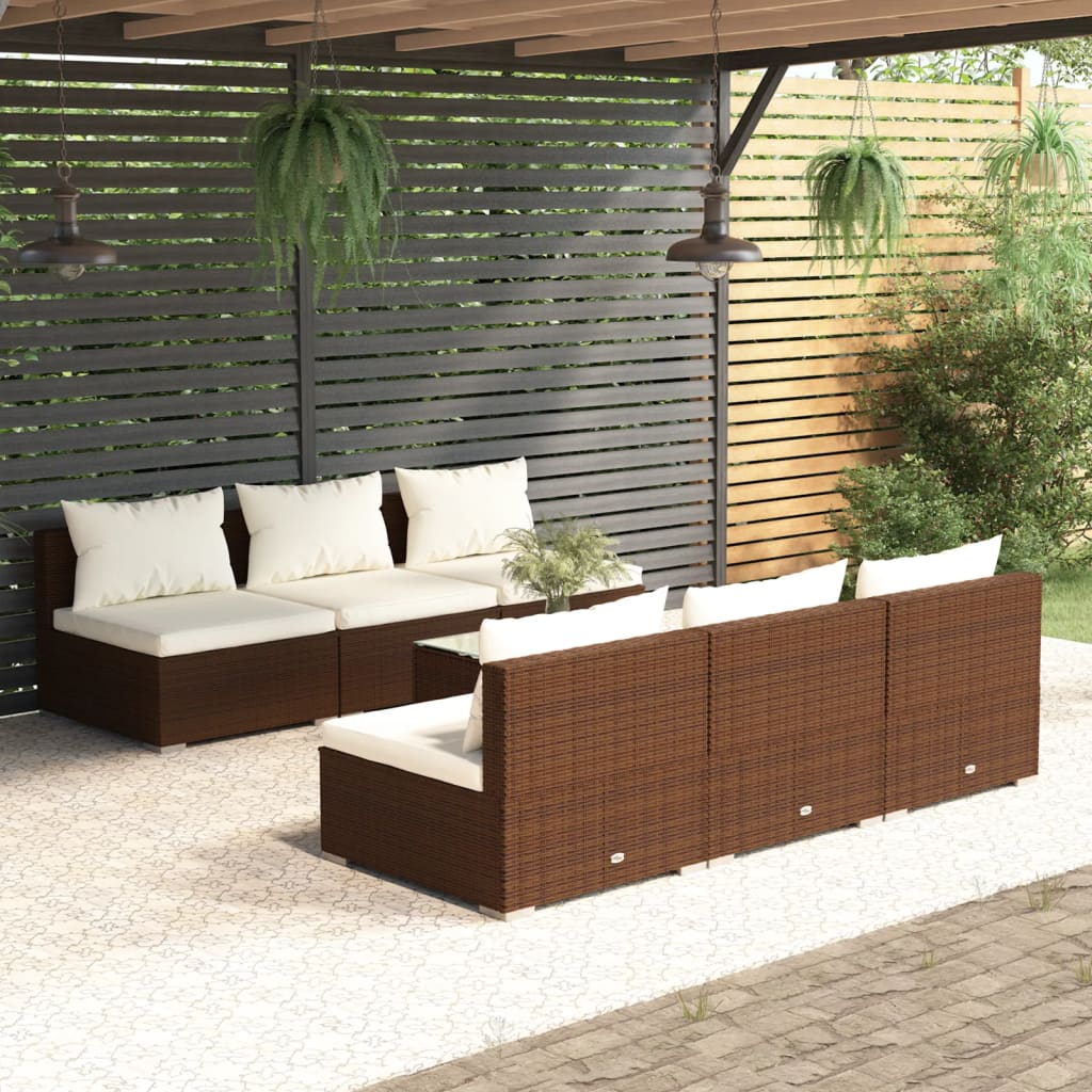 9 Piece Garden Lounge Set With Cushions Poly Rattan Grey