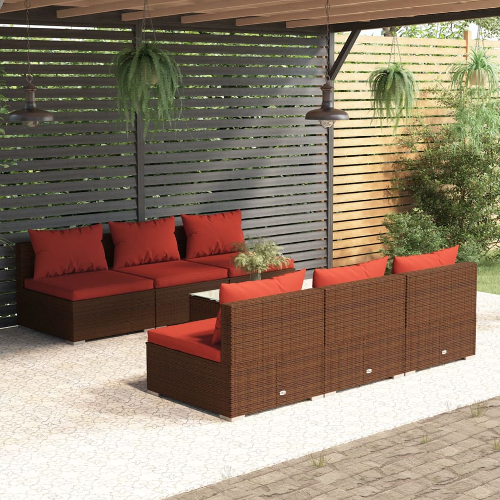9 Piece Garden Lounge Set With Cushions Poly Rattan Grey