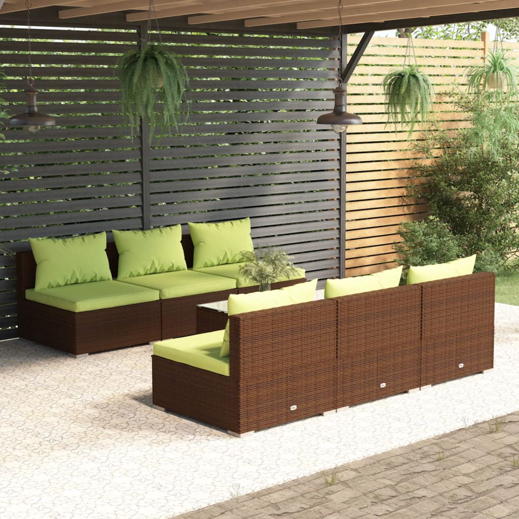 9 Piece Garden Lounge Set With Cushions Poly Rattan Grey