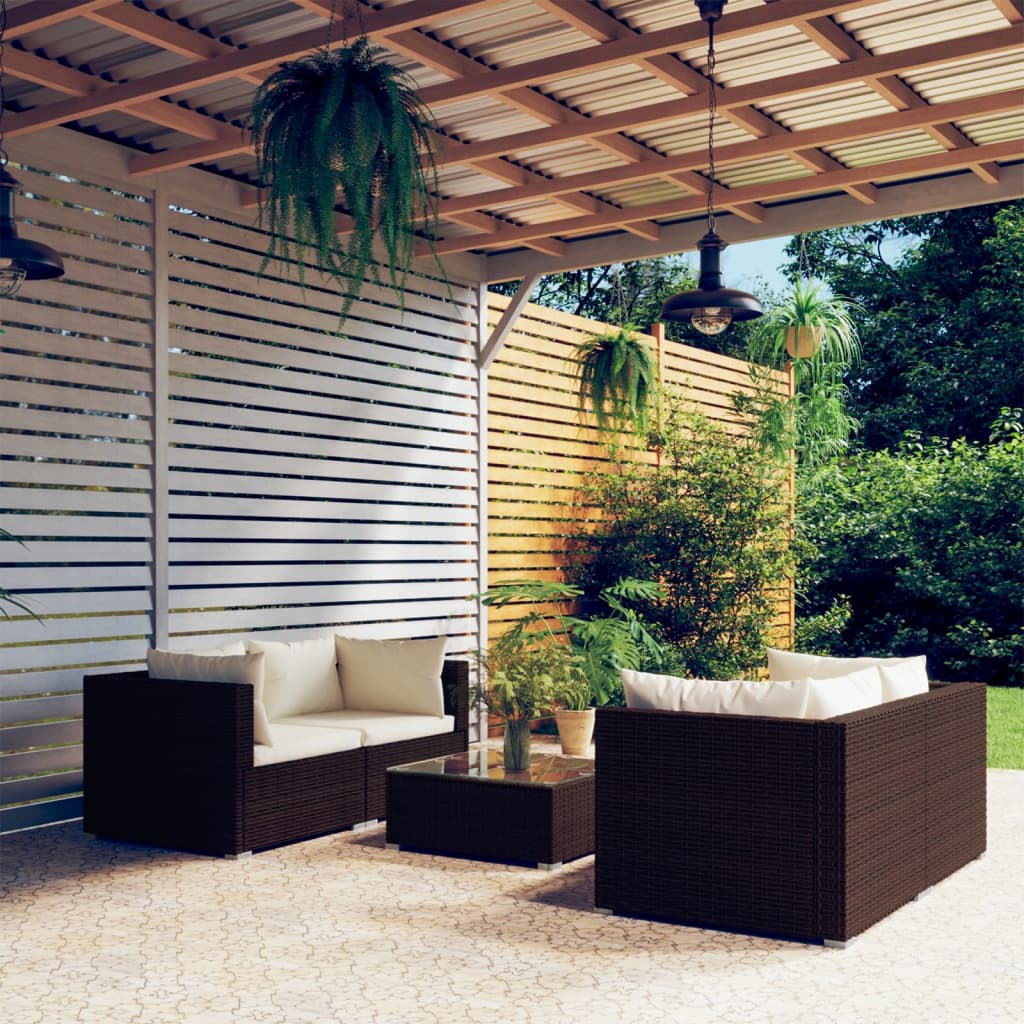 9 Piece Garden Lounge Set With Cushions Poly Rattan Grey