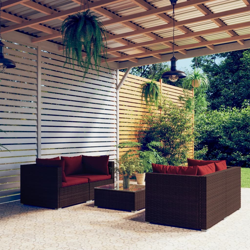9 Piece Garden Lounge Set With Cushions Poly Rattan Grey