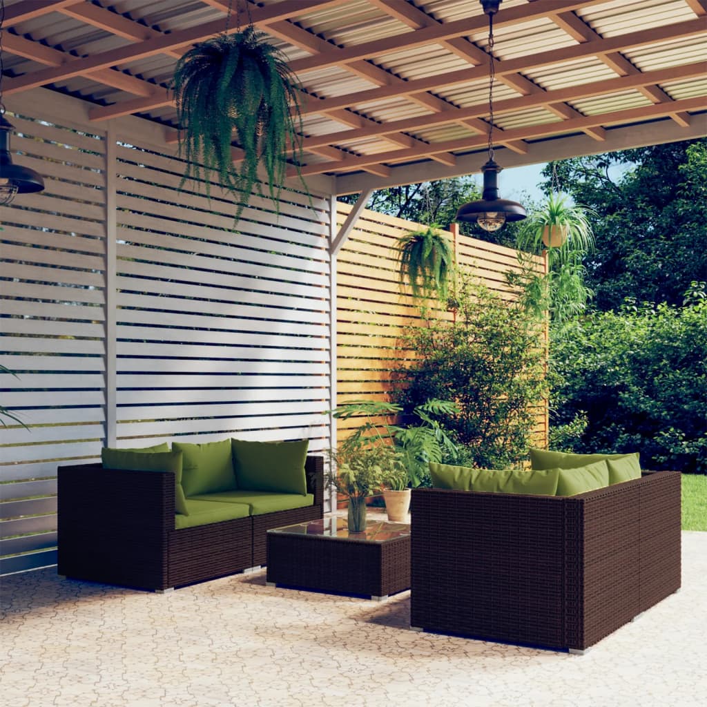 9 Piece Garden Lounge Set With Cushions Poly Rattan Grey