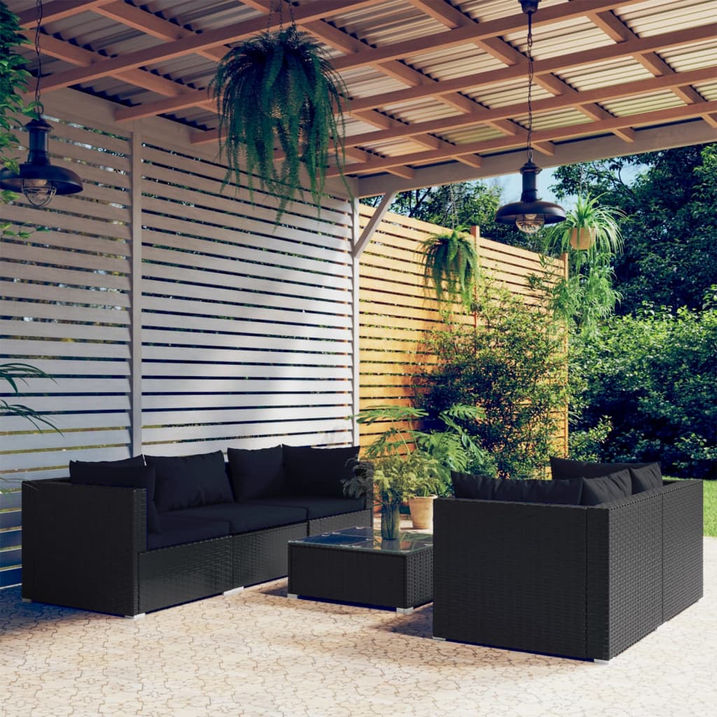 9 Piece Garden Lounge Set With Cushions Poly Rattan Grey