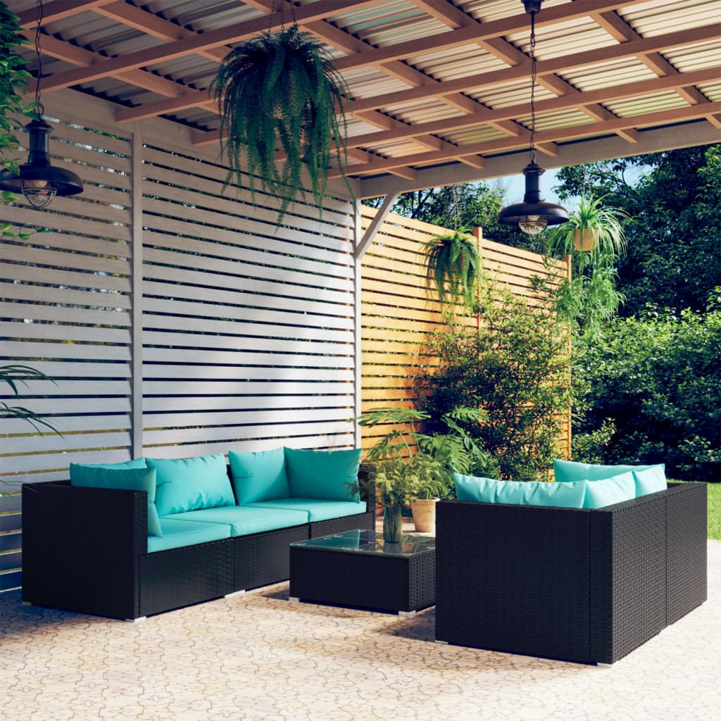 9 Piece Garden Lounge Set With Cushions Poly Rattan Grey