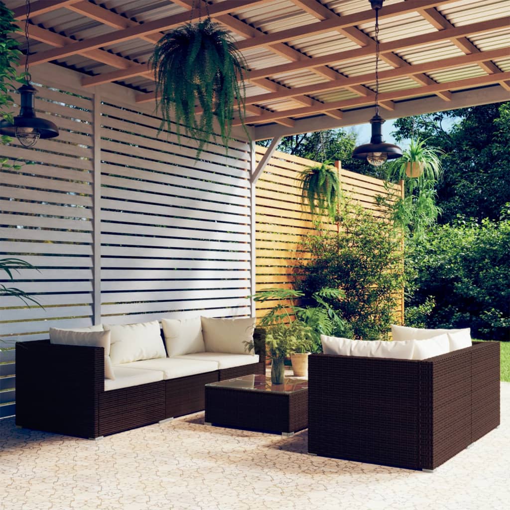 9 Piece Garden Lounge Set With Cushions Poly Rattan Grey
