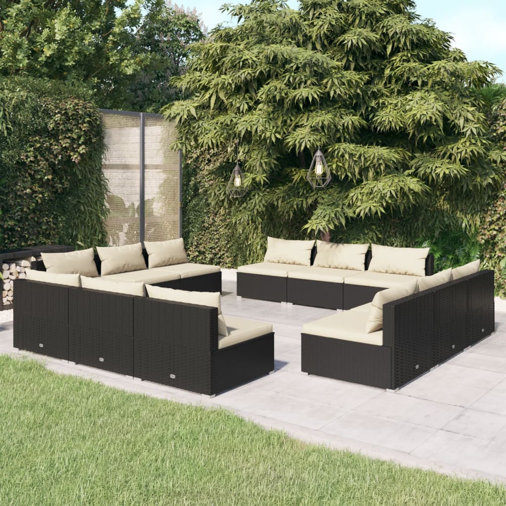 5 Piece Garden Lounge Set With Cushions Poly Rattan Grey