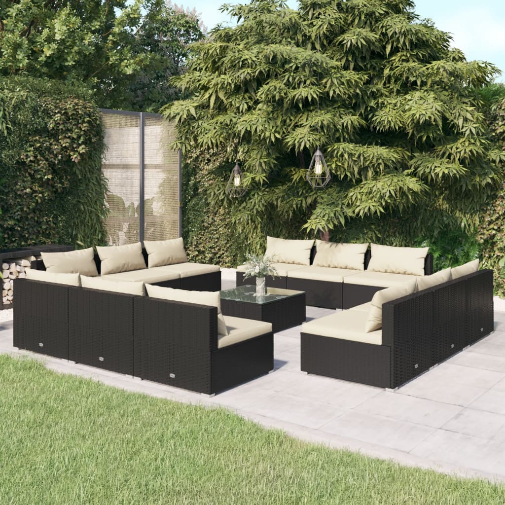 5 Piece Garden Lounge Set With Cushions Poly Rattan Grey