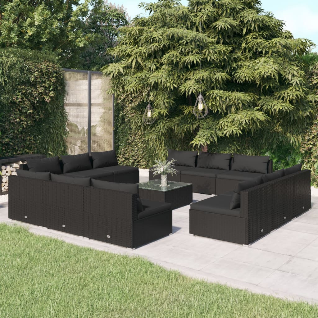 5 Piece Garden Lounge Set With Cushions Poly Rattan Grey