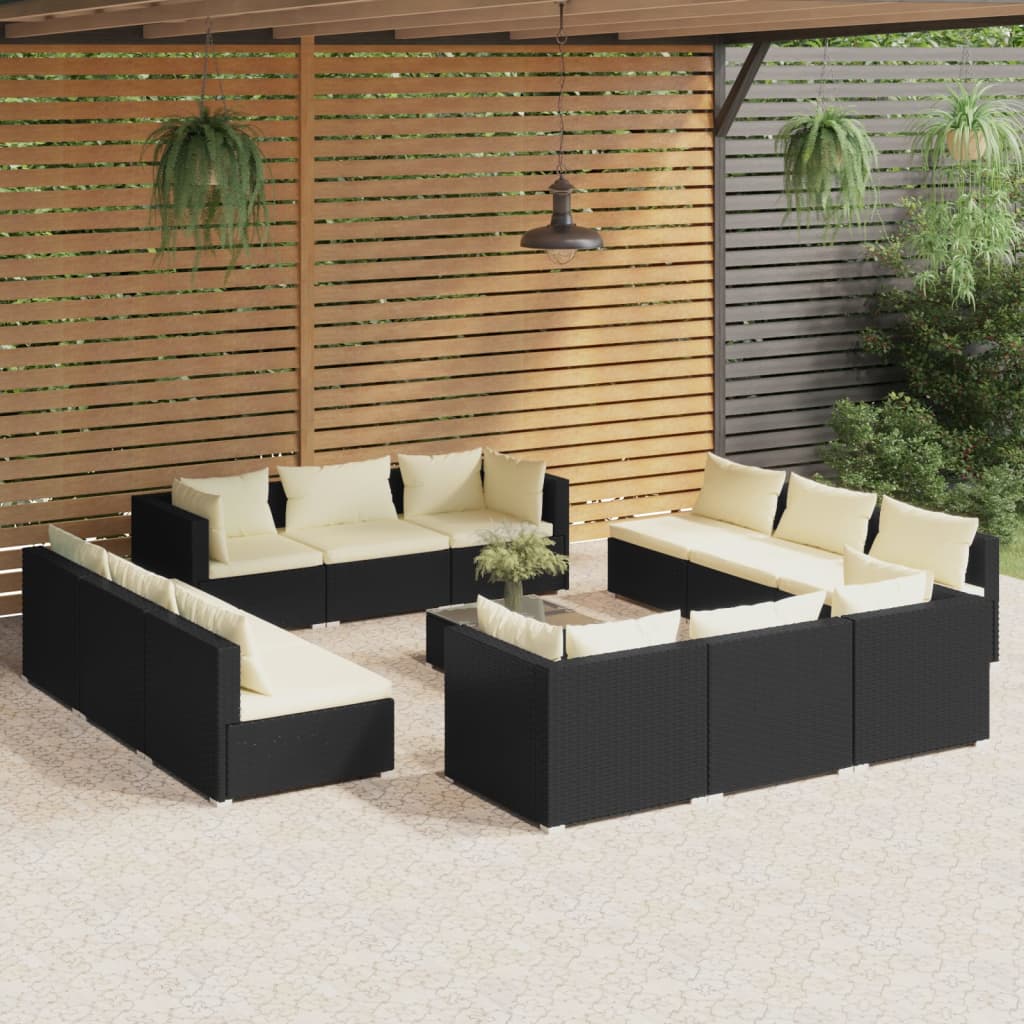 5 Piece Garden Lounge Set With Cushions Poly Rattan Grey
