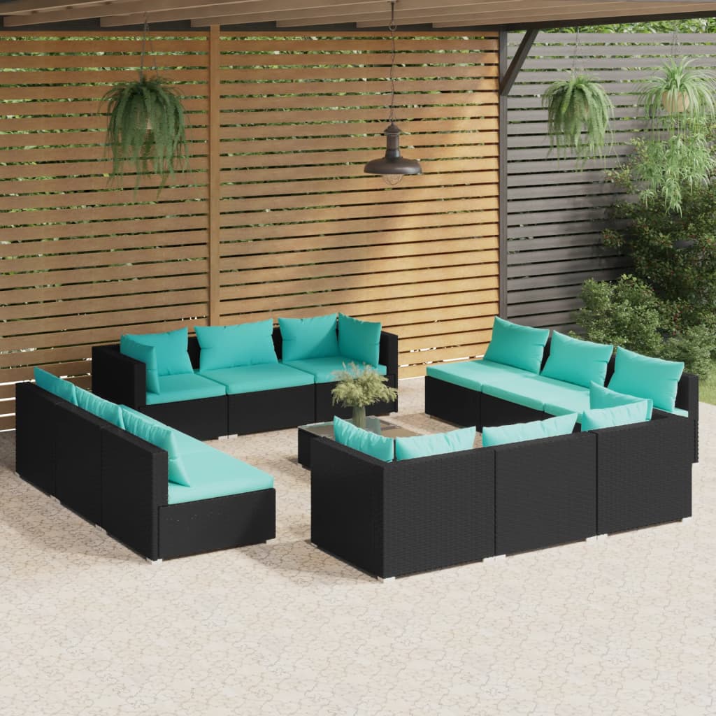 5 Piece Garden Lounge Set With Cushions Poly Rattan Grey