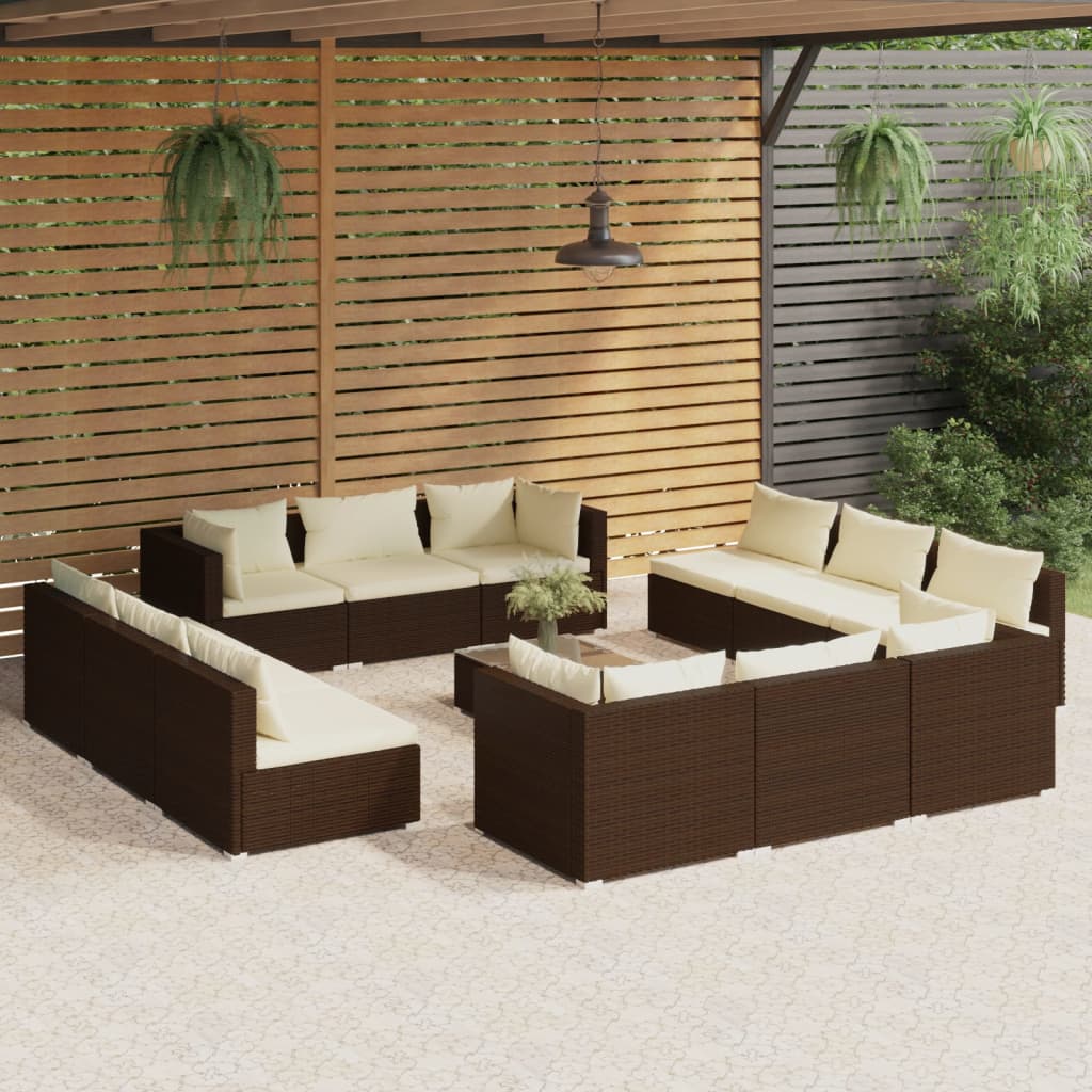 5 Piece Garden Lounge Set With Cushions Poly Rattan Grey