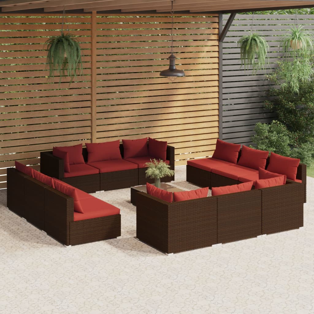 5 Piece Garden Lounge Set With Cushions Poly Rattan Grey