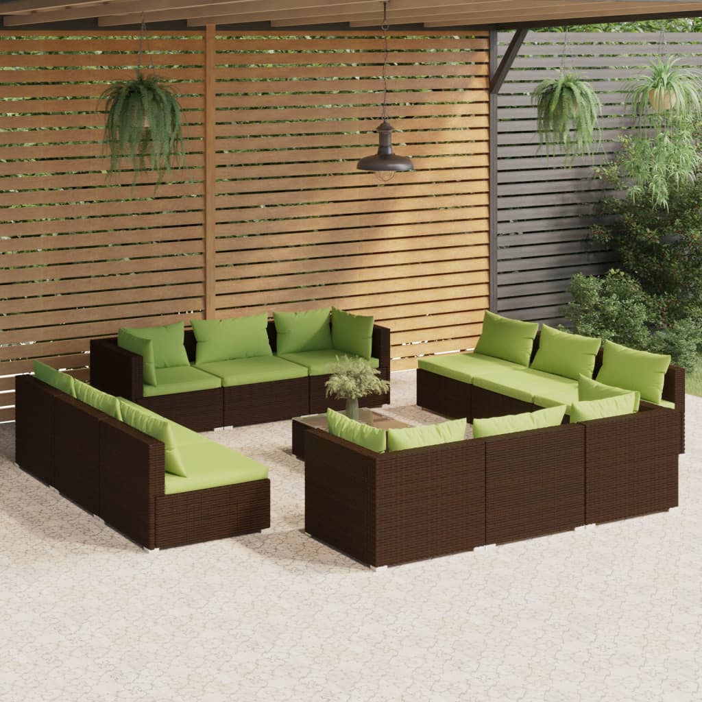 5 Piece Garden Lounge Set With Cushions Poly Rattan Grey