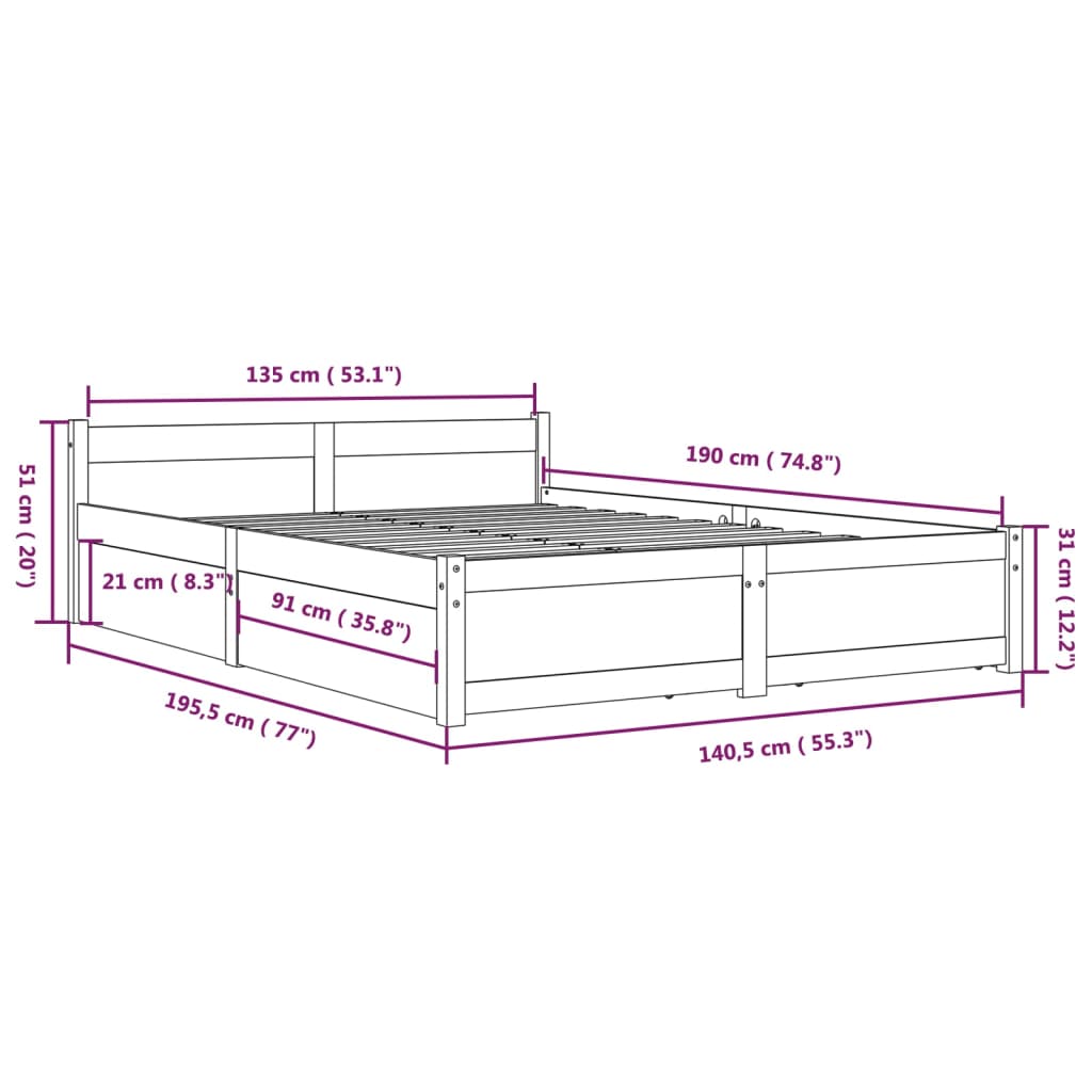 Bed Frame Without Mattress With Drawers