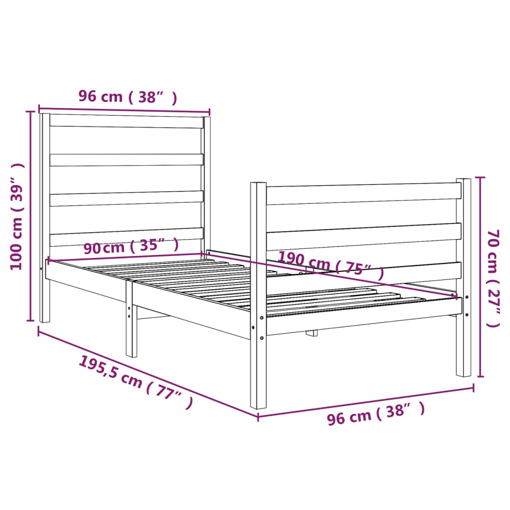 Bed Frame Without Mattress Solid Wood