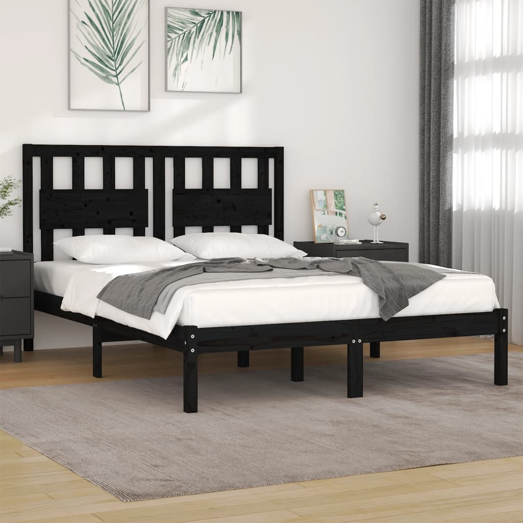 Bed Frame Without Mattress Solid Wood 183X203 Cm King