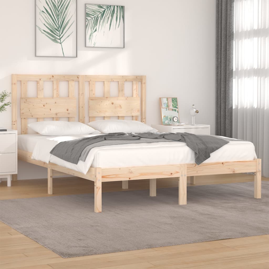 Bed Frame Without Mattress Solid Wood 183X203 Cm King
