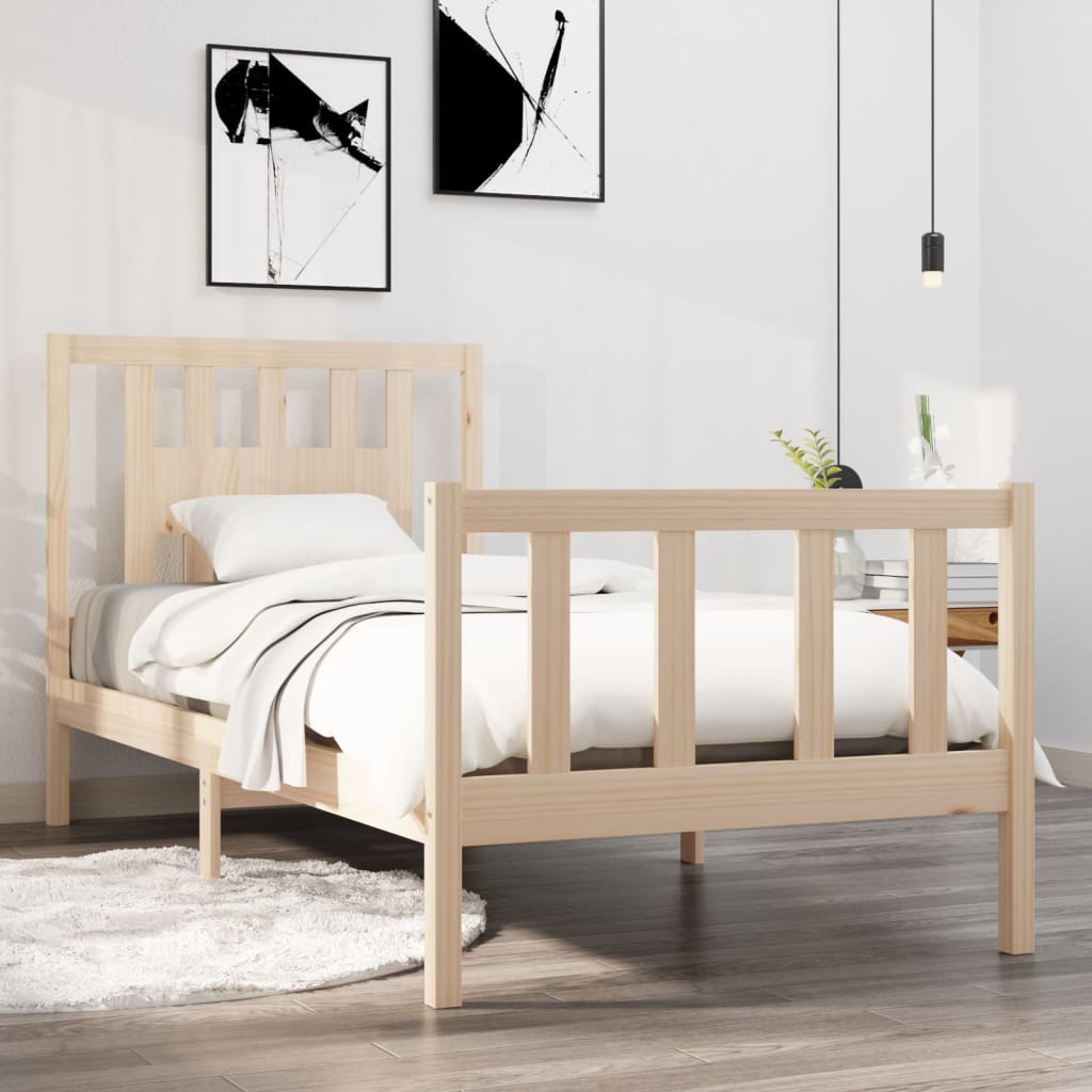 Bed Frame Without Mattress Solid Wood Pine 183X203 Cm King
