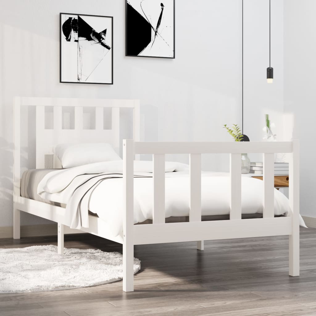 Bed Frame Without Mattress Solid Wood Pine 183X203 Cm King
