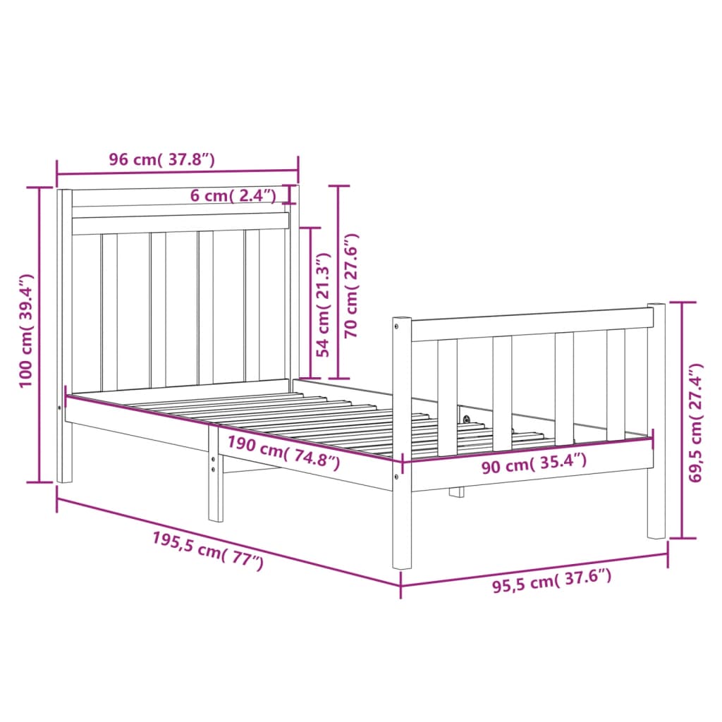 Bed Frame Without Mattress Solid Wood