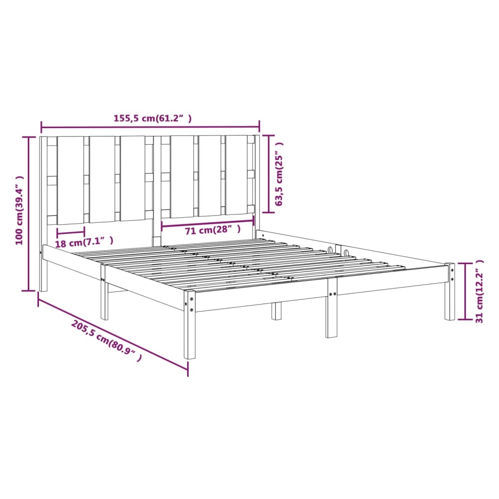 Bed Frame Without Mattress Solid Wood