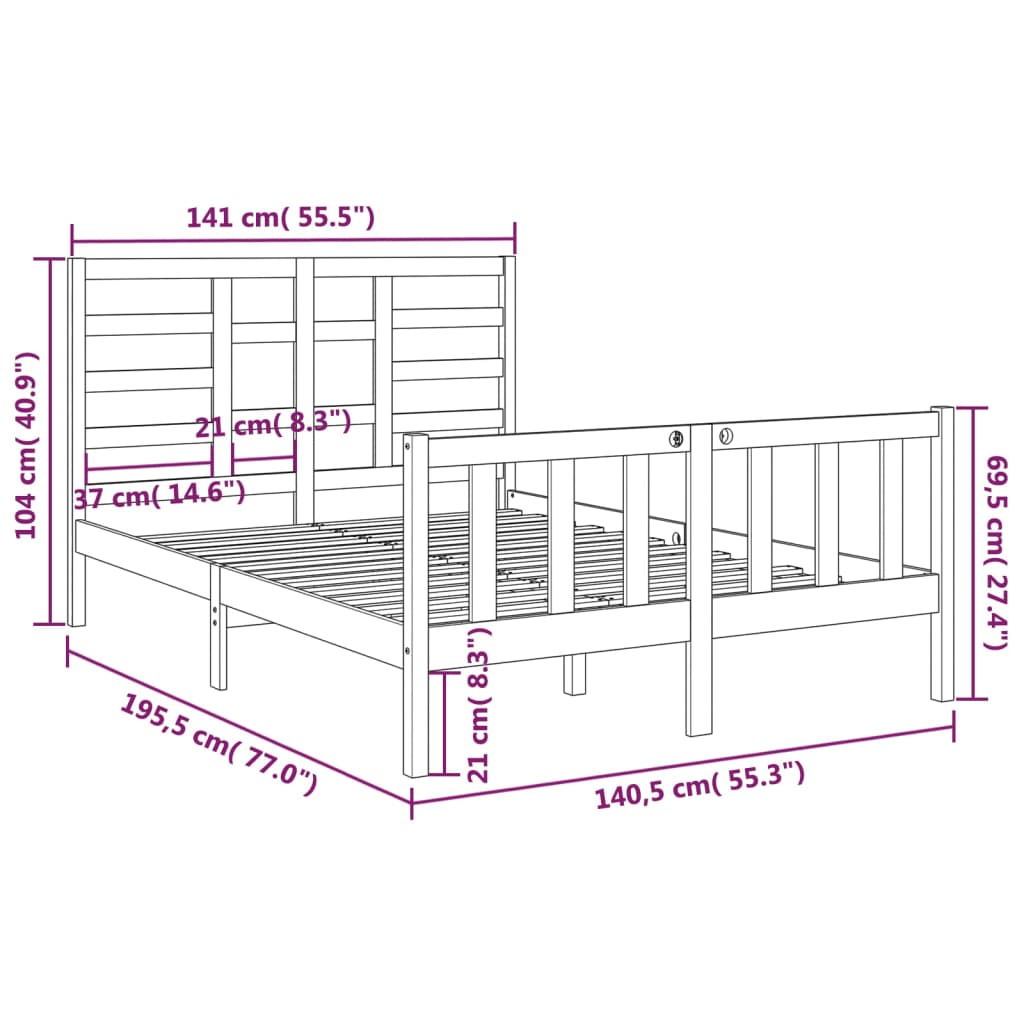 Bed Frame Without Mattress Solid Wood