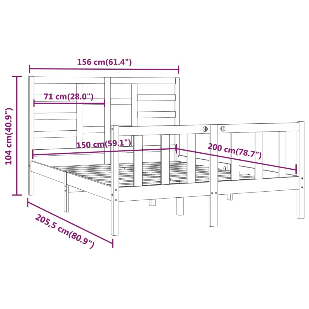Bed Frame Without Mattress Solid Wood