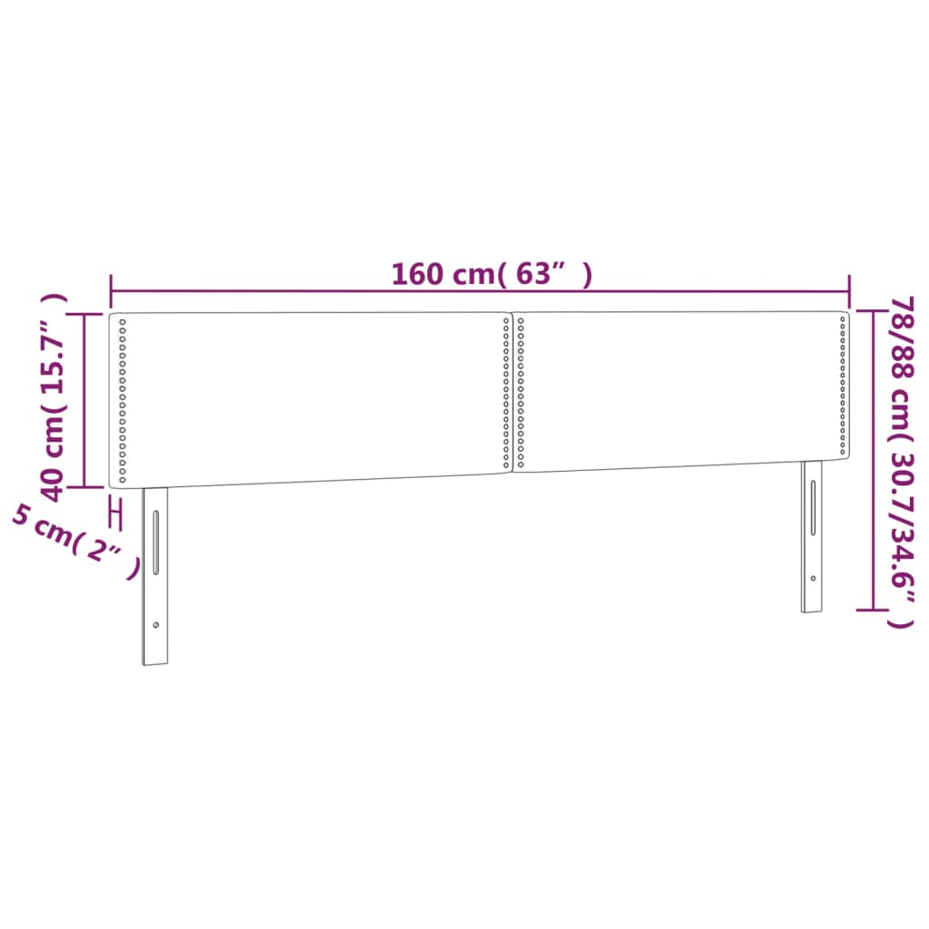 Headboards 2 Pcs 80 Cm Fabric
