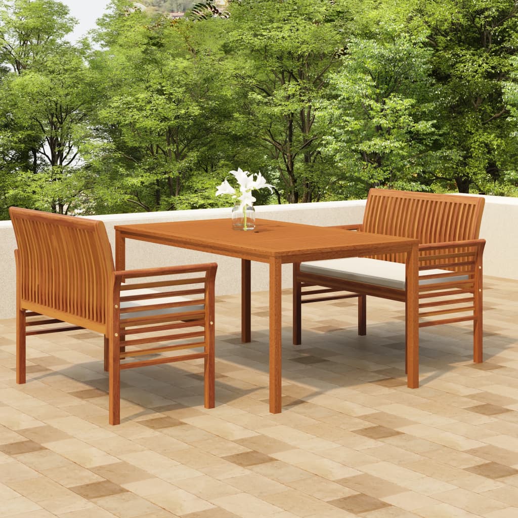 5 Piece Outdoor Dining Set With Cushions Solid Wood Acacia