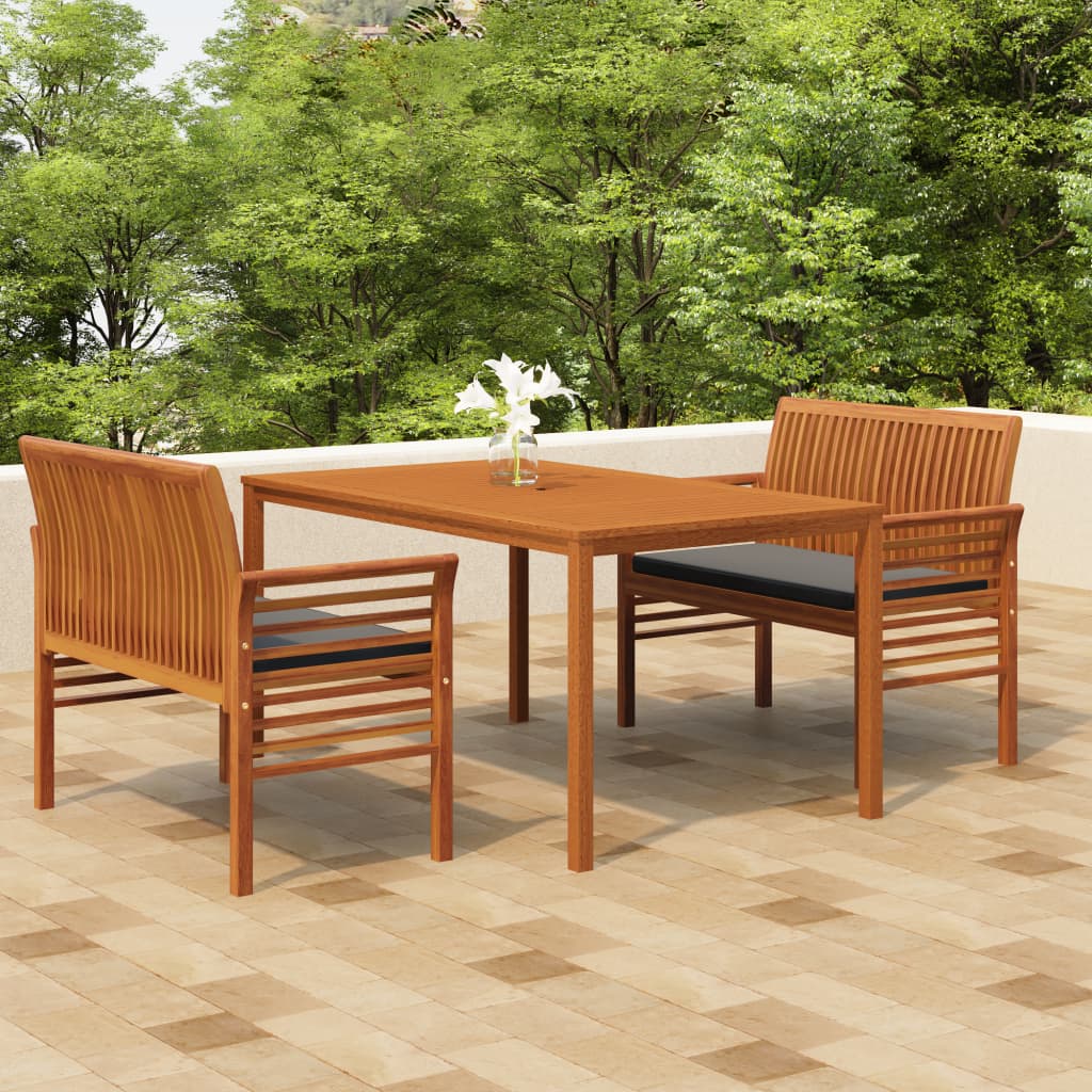 5 Piece Outdoor Dining Set With Cushions Solid Wood Acacia