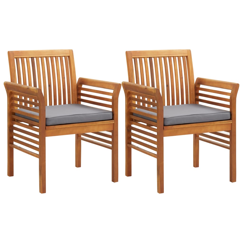 5 Piece Outdoor Dining Set With Cushions Solid Wood Acacia