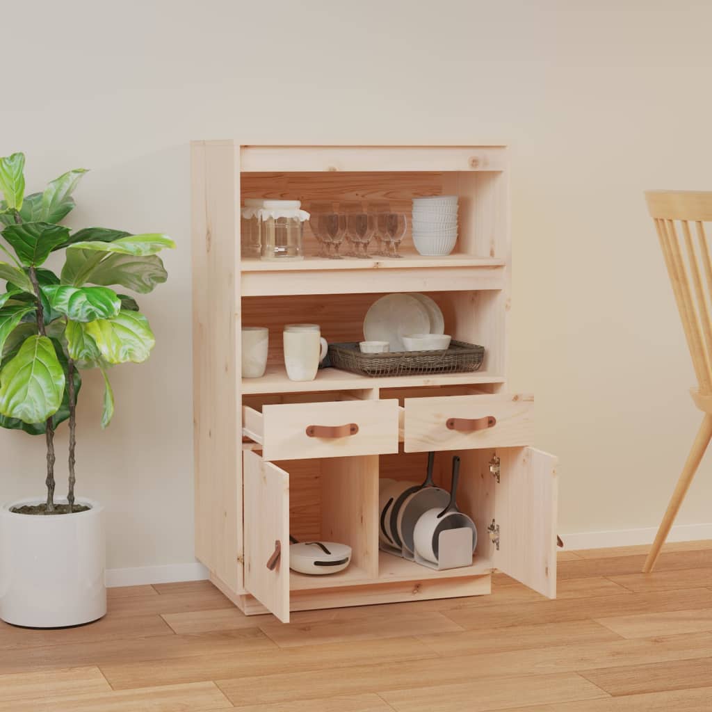Highboard 67X40X108.5 Cm Solid Wood Pine