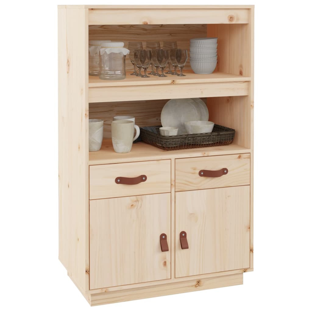 Highboard 67X40X108.5 Cm Solid Wood Pine