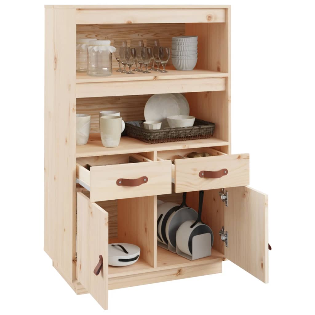 Highboard 67X40X108.5 Cm Solid Wood Pine