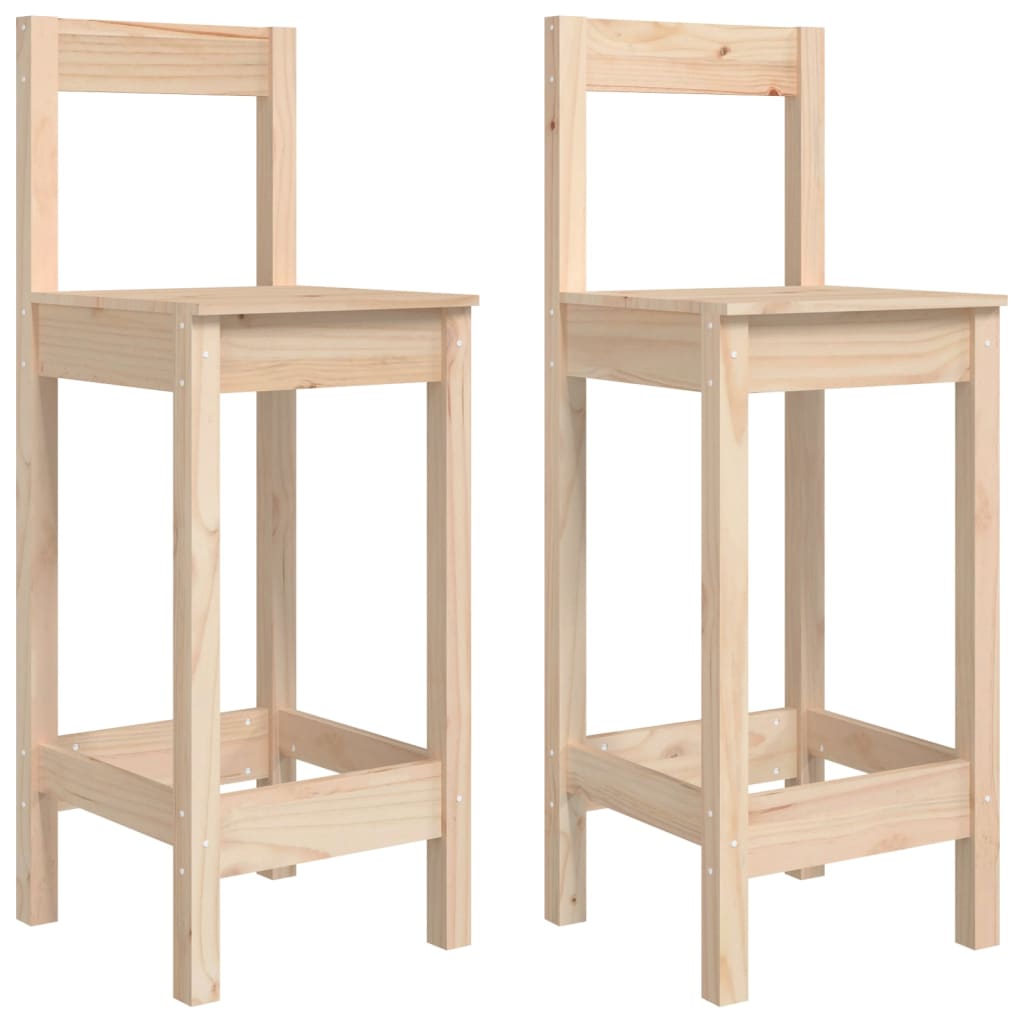 Bar Chairs 2 Pcs Solid Wood Pine