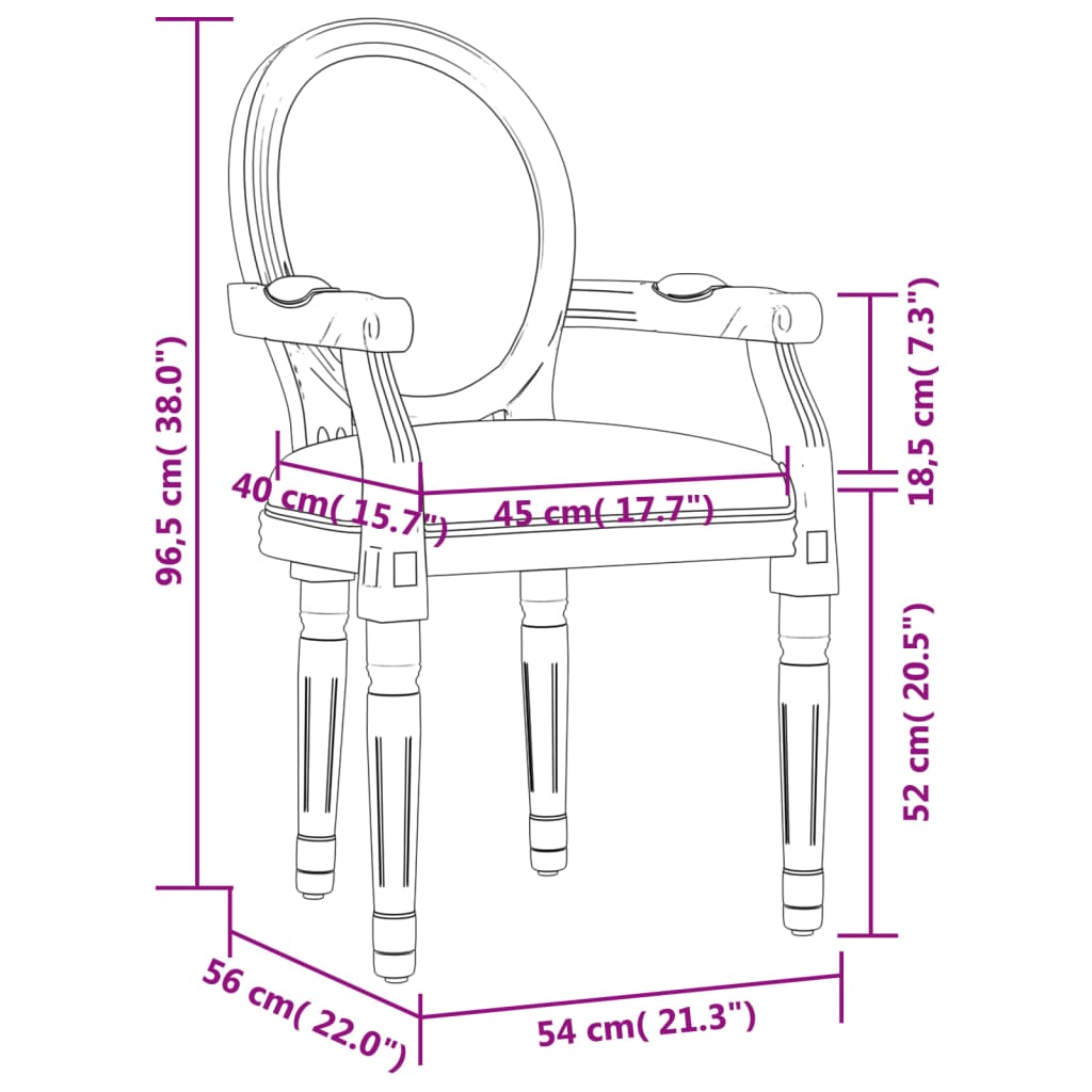 Dining Chair Dark 54X56X96.5 Cm Fabric