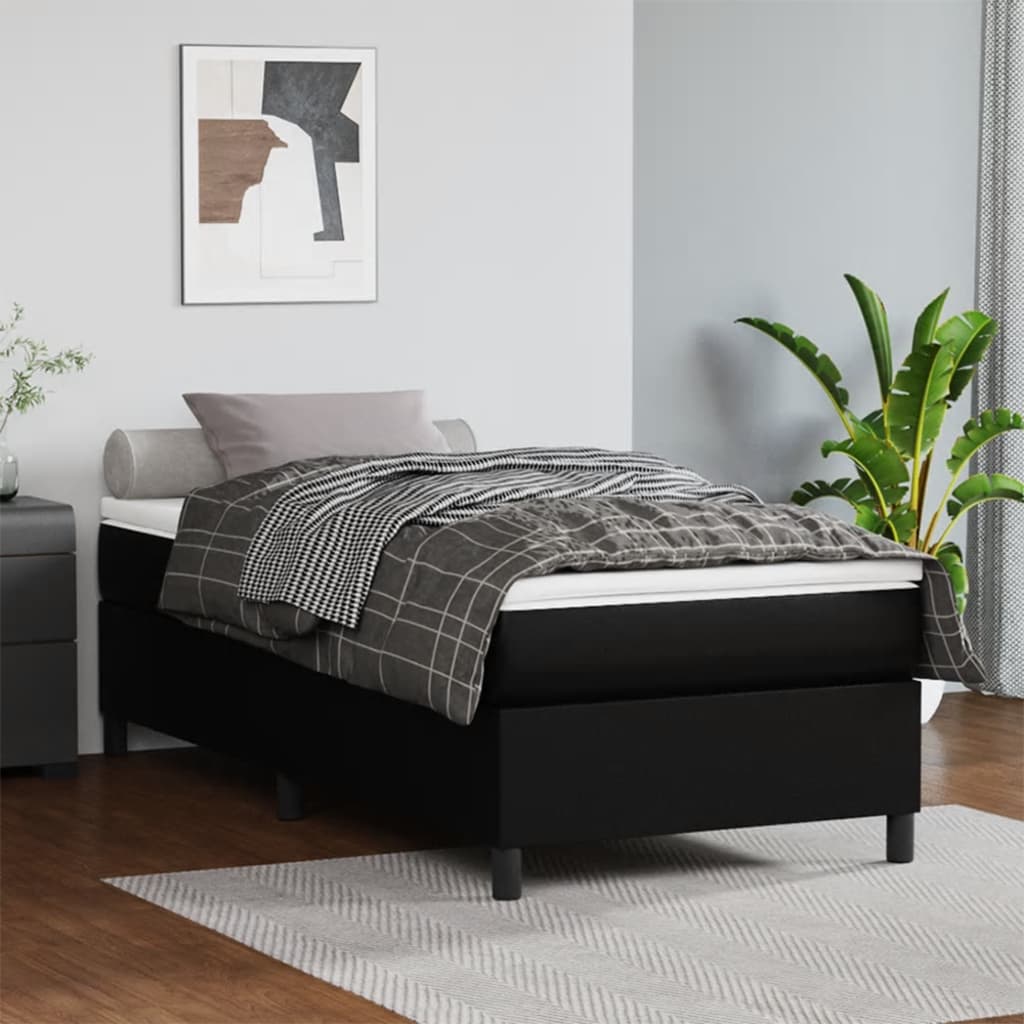 Box Spring Bed Without Mattress Faux Leather