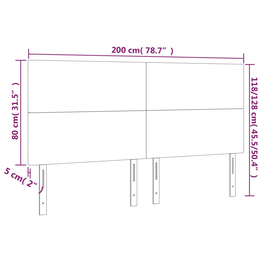 Headboards 4 Pcs 100 Cm Velvet