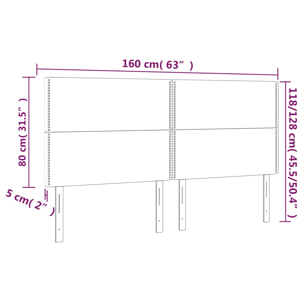 Headboards 4 Pcs 80 Cm Velvet