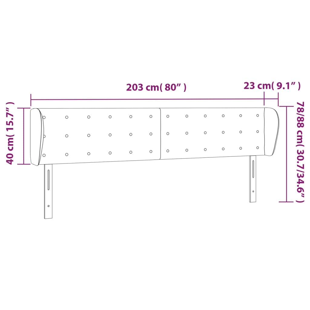 Headboard With Ears 203 Cm Faux Leather