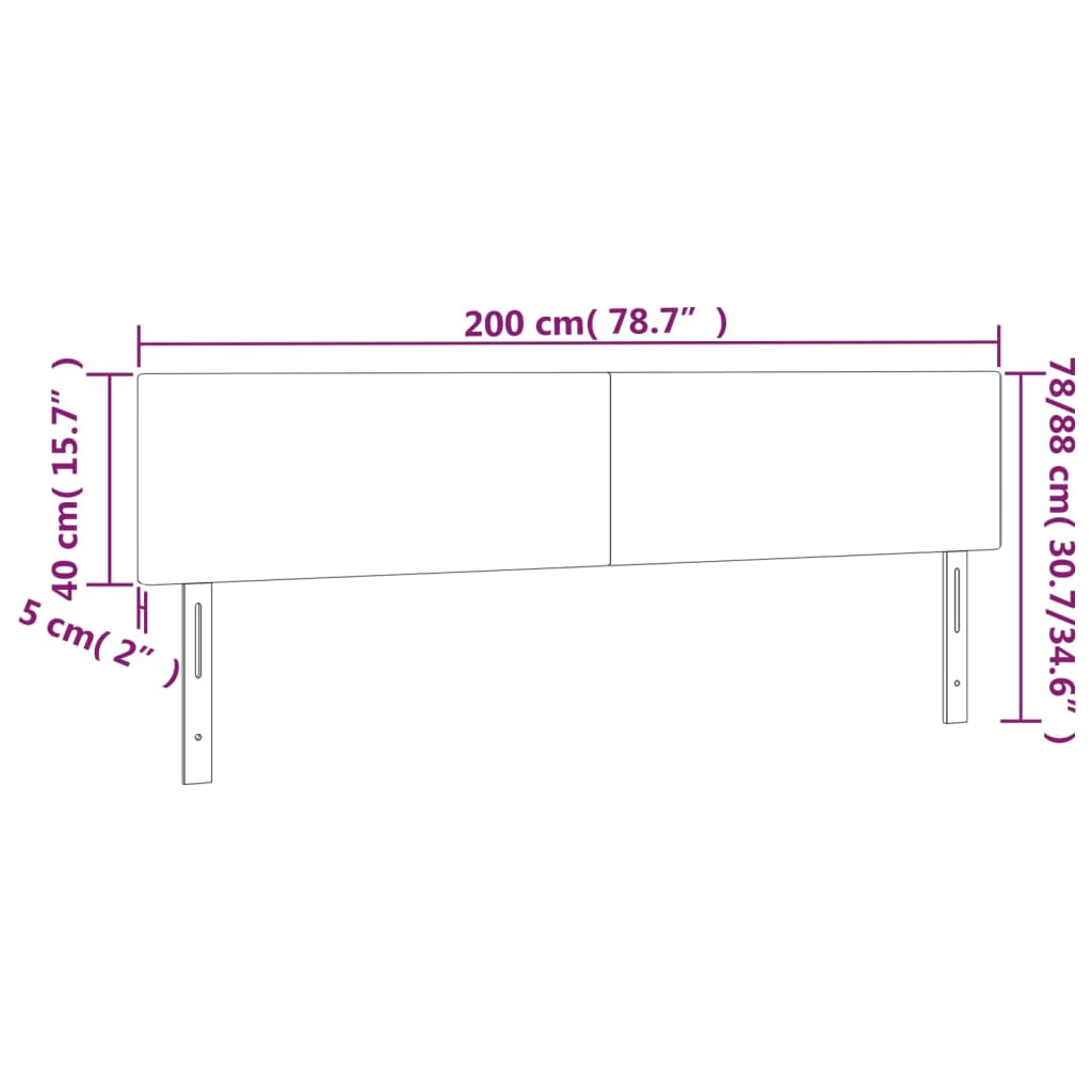 Led Headboard 200 Cm Velvet